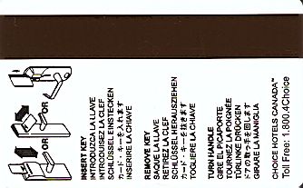 Hotel Keycard Choice Hotels  Canada Back