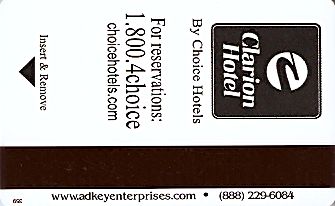 Hotel Keycard Clarion Hotel Generic Back