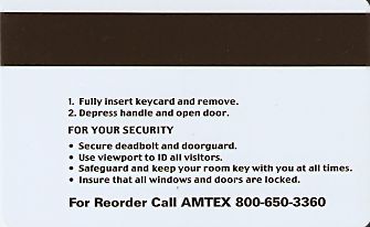 Hotel Keycard Comfort Inn & Suites Generic Back