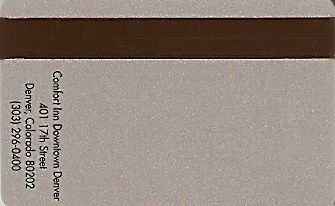 Hotel Keycard Comfort Inn & Suites Denver U.S.A. Back