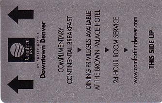 Hotel Keycard Comfort Inn & Suites Denver U.S.A. Front