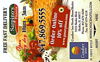 Hotel Keycard Comfort Inn & Suites Illinois (State) U.S.A. (State) Front