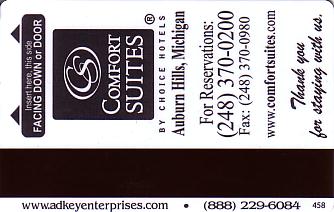 Hotel Keycard Comfort Inn & Suites Michigan (State) U.S.A. (State) Back