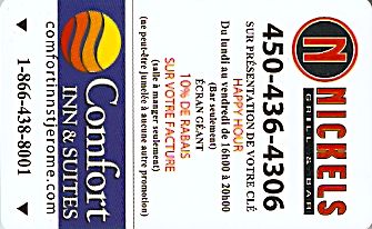 Hotel Keycard Comfort Inn & Suites Saint-Jerome Canada Front