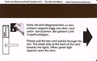 Hotel Keycard Comfort Inn & Suites Zurich Switzerland Back