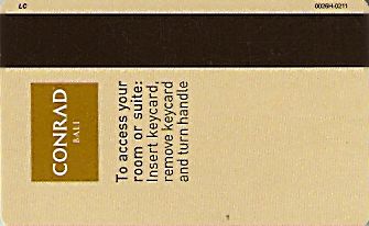 Hotel Keycard Conrad Bali Indonesia Back