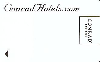 Hotel Keycard Conrad Brussels Belgium Front