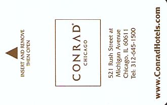 Hotel Keycard Conrad Chicago U.S.A. Front