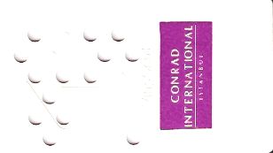 Hotel Keycard Conrad Istanbul Turkey Front