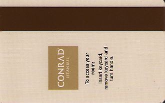 Hotel Keycard Conrad Istanbul Turkey Back
