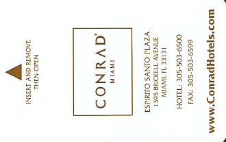 Hotel Keycard Conrad Miami U.S.A. Front