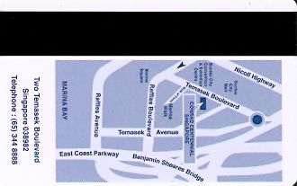 Hotel Keycard Conrad  Singapore Back