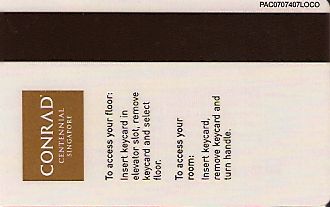 Hotel Keycard Conrad  Singapore Back