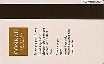 Hotel Keycard Conrad  Singapore Back