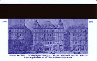 Hotel Keycard Corinthia Budapest Hungary Back
