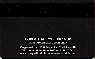 Hotel Keycard Corinthia Prague Czech Republic Back