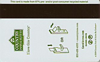 Hotel Keycard Country Inns & Suites Generic Back