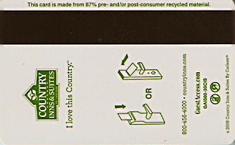 Hotel Keycard Country Inns & Suites Generic Back