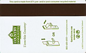 Hotel Keycard Country Inns & Suites Generic Back
