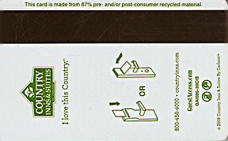 Hotel Keycard Country Inns & Suites Generic Back