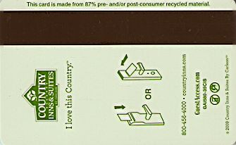 Hotel Keycard Country Inns & Suites Generic Back