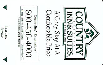 Hotel Keycard Country Inns & Suites Generic Front
