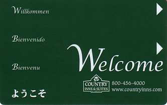 Hotel Keycard Country Inns & Suites Generic Front