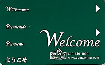 Hotel Keycard Country Inns & Suites Generic Front