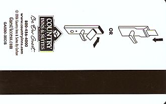 Hotel Keycard Country Inns & Suites Generic Back