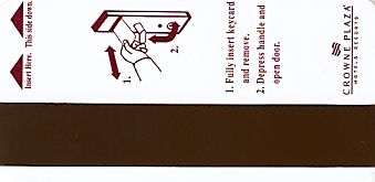 Hotel Keycard Crowne Plaza Generic Back
