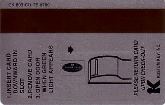 Hotel Keycard Crowne Plaza Generic Back