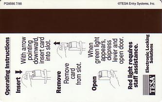 Hotel Keycard Crowne Plaza Generic Back