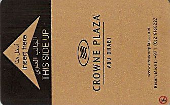 Hotel Keycard Crowne Plaza Abu Dhabi United Arab Emirates Front