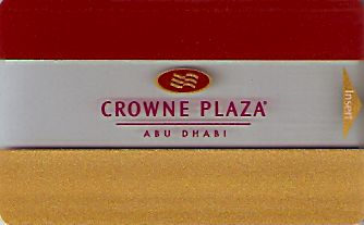 Hotel Keycard Crowne Plaza Abu Dhabi United Arab Emirates Front