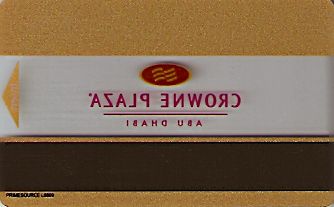Hotel Keycard Crowne Plaza Abu Dhabi United Arab Emirates Back