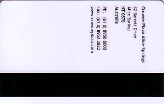 Hotel Keycard Crowne Plaza Alice Springs Australia Back