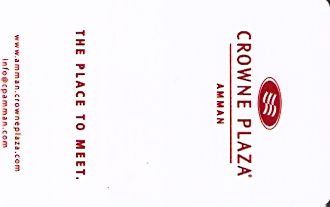 Hotel Keycard Crowne Plaza Amman Jordan Front