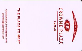 Hotel Keycard Crowne Plaza Amman Jordan Front