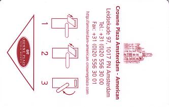Hotel Keycard Crowne Plaza Amsterdam Netherlands Front