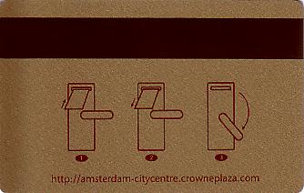 Hotel Keycard Crowne Plaza Amsterdam Netherlands Back