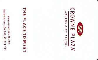 Hotel Keycard Crowne Plaza Athens Greece Front