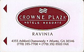 Hotel Keycard Crowne Plaza Atlanta U.S.A. Front