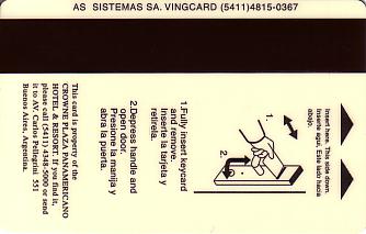 Hotel Keycard Crowne Plaza Buenos Aires Argentina Back