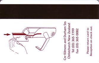 Hotel Keycard Crowne Plaza Christchurch New Zealand Back