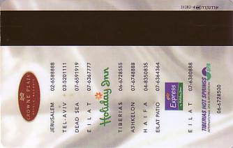 Hotel Keycard Crowne Plaza Eilat Israel Back