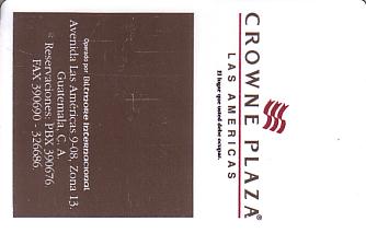 Hotel Keycard Crowne Plaza  Guatemala Front