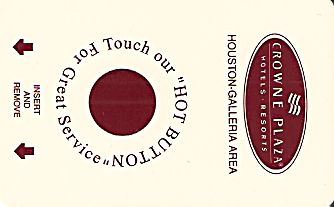 Hotel Keycard Crowne Plaza Houston U.S.A. Front
