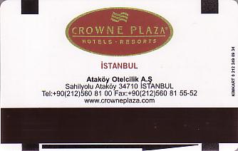 Hotel Keycard Crowne Plaza Istanbul Turkey Back