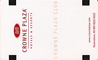 Hotel Keycard Crowne Plaza Istanbul Turkey Front