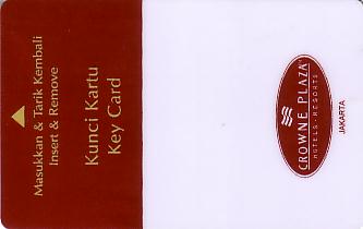 Hotel Keycard Crowne Plaza Jakarta Indonesia Front